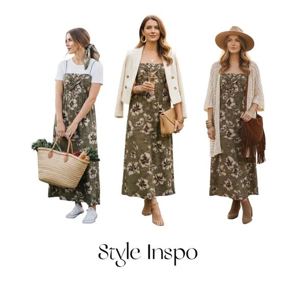 Anthropologie Edmé & Esyllte Convertible Maxi Pocket Dress in Floral | Size 8 - Picture 3 of 10